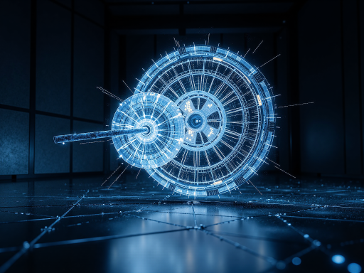 Futuristic technology concept with digital networks, blue light effects, modern technology visualization, abstract digital art, innovative technology representation